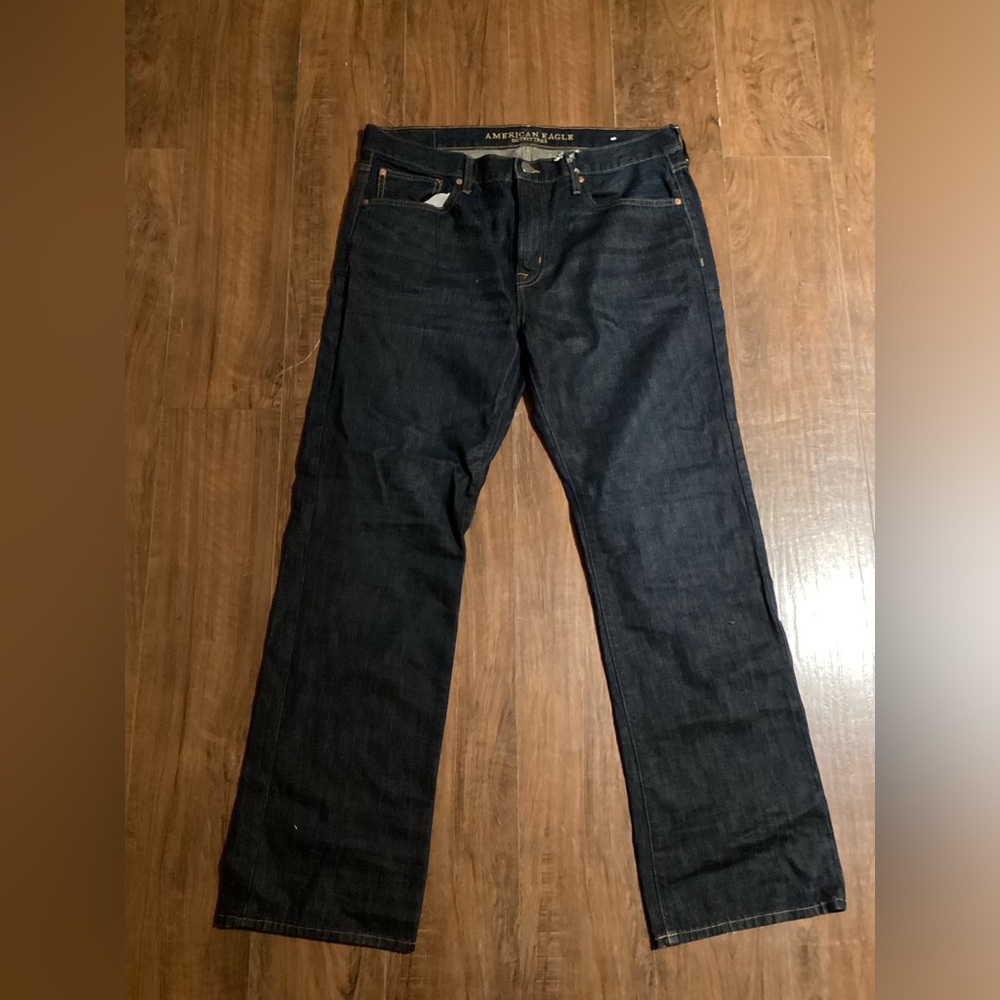 American Eagle Men's Jeans Size 36x32 Original Boot Mid Rise Blue Dark Wash. #25